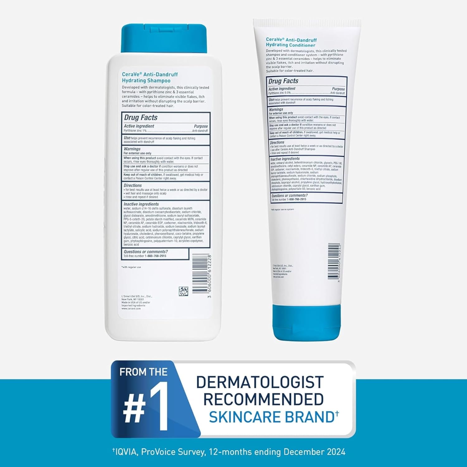 CeraVe Hydrating Anti Dandruff Shampoo. Itchy Scalp Treatment. 12oz | Helps Eliminate Flakes with 1% Pyrithione Zinc. Hyaluronic Acid. Niacinamide and Ceramides In Sulfate Free Formula