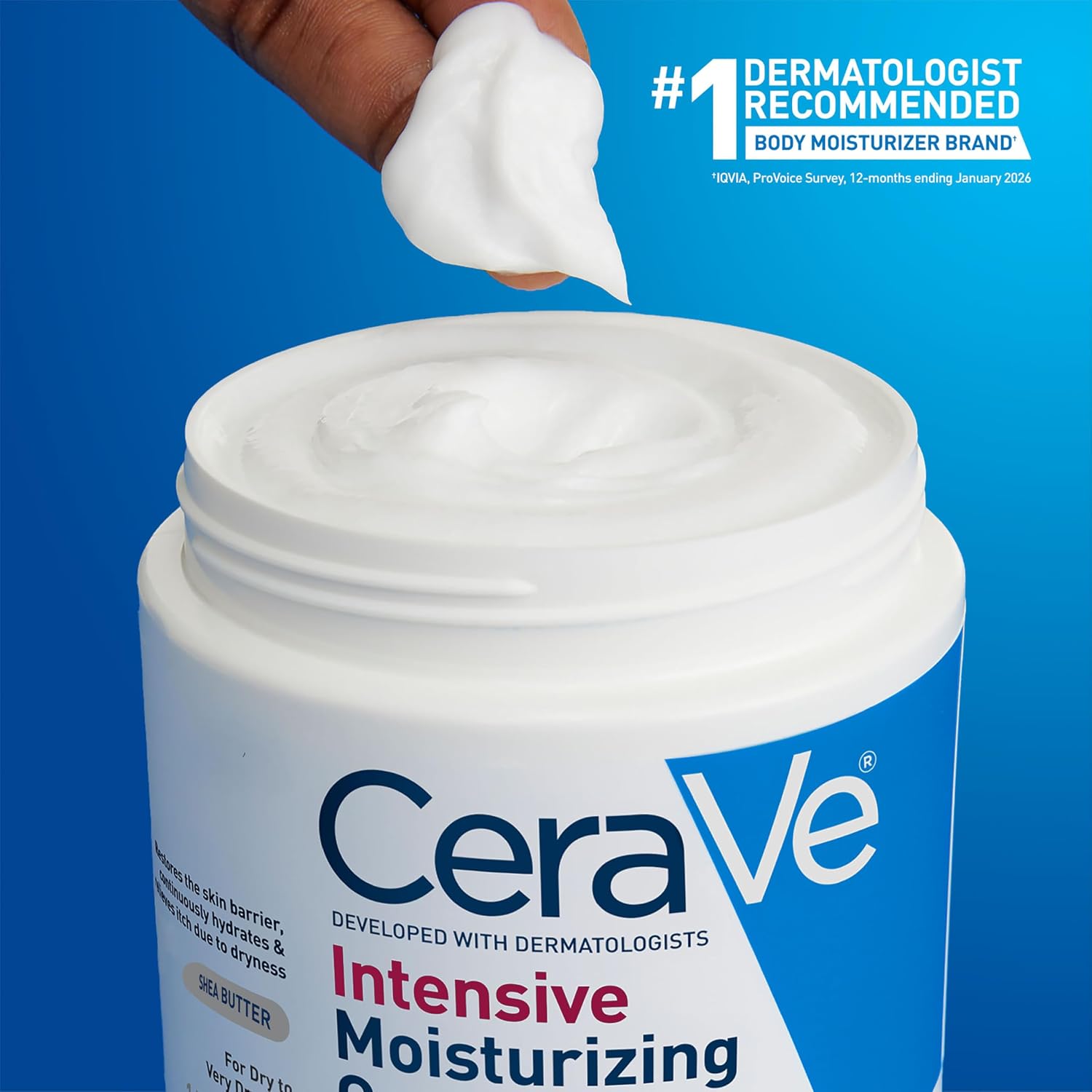 CeraVe Intensive Moisturizing Cream.Body Moisturizer With Shea Butter.72H Hydration + Skin Barrier Repair.Fragrance-Free Body Lotion For Extremely Dry Skin.19oz.(Pack of 2)