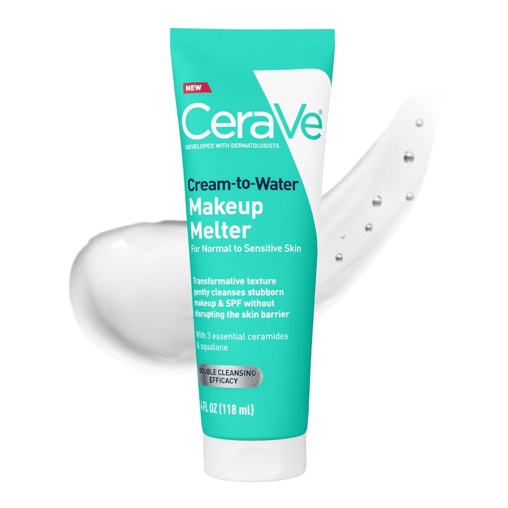 CeraVe Cream-to-Water Makeup Melter. Facial Cleanser for Makeup Removal.4oz | Melts Makeup and Cleanses with Squalane and Ceramides For Double Cleansing. Provides 48h Hydration. For Sensitive Skin