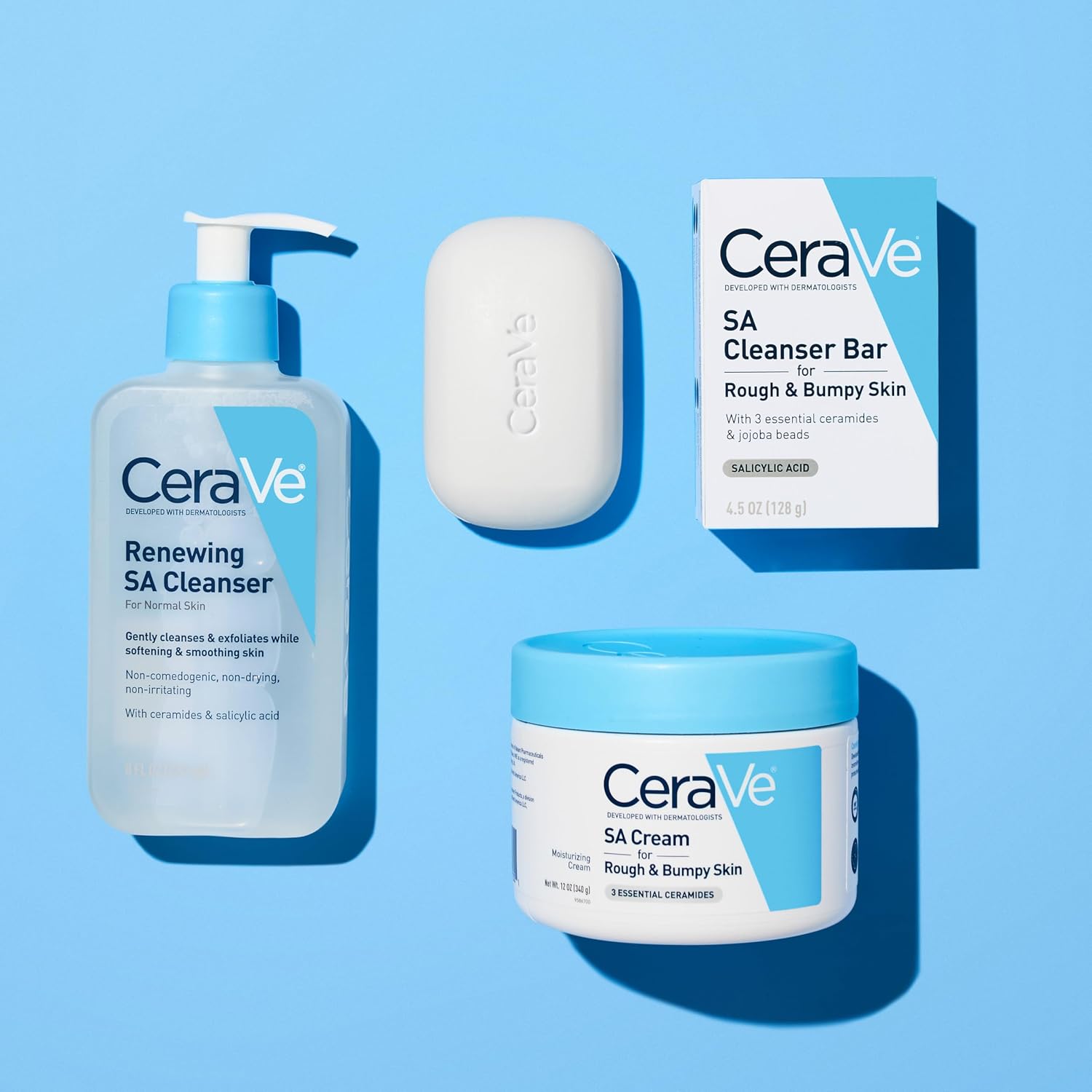 CeraVe SA Moisturizing Cream. Exfoliates and Softens Rough Skin. 16oz | Smooths Rough Skin with Salicylic Acid. Lactic Acid. Hyaluronic Acid. Niacinamide Fragrance-Free & Allergy Tested