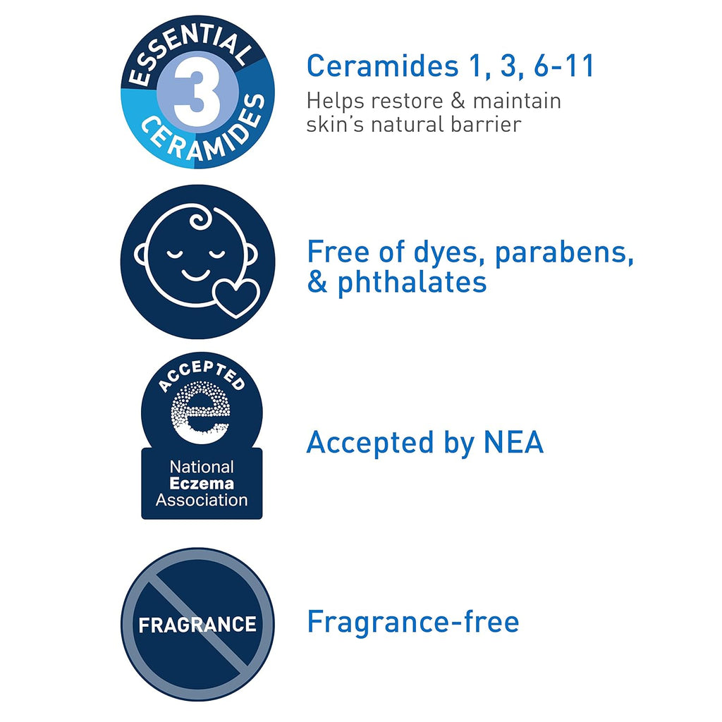 CeraVe Baby Bath Set. Wash & Shampoo. Moisturizing Lotion. Healing Ointment | Gentle Baby Bath Essentials. Fragrance-Free. Paraben-Free. Phthalates-Free. Tear-Free