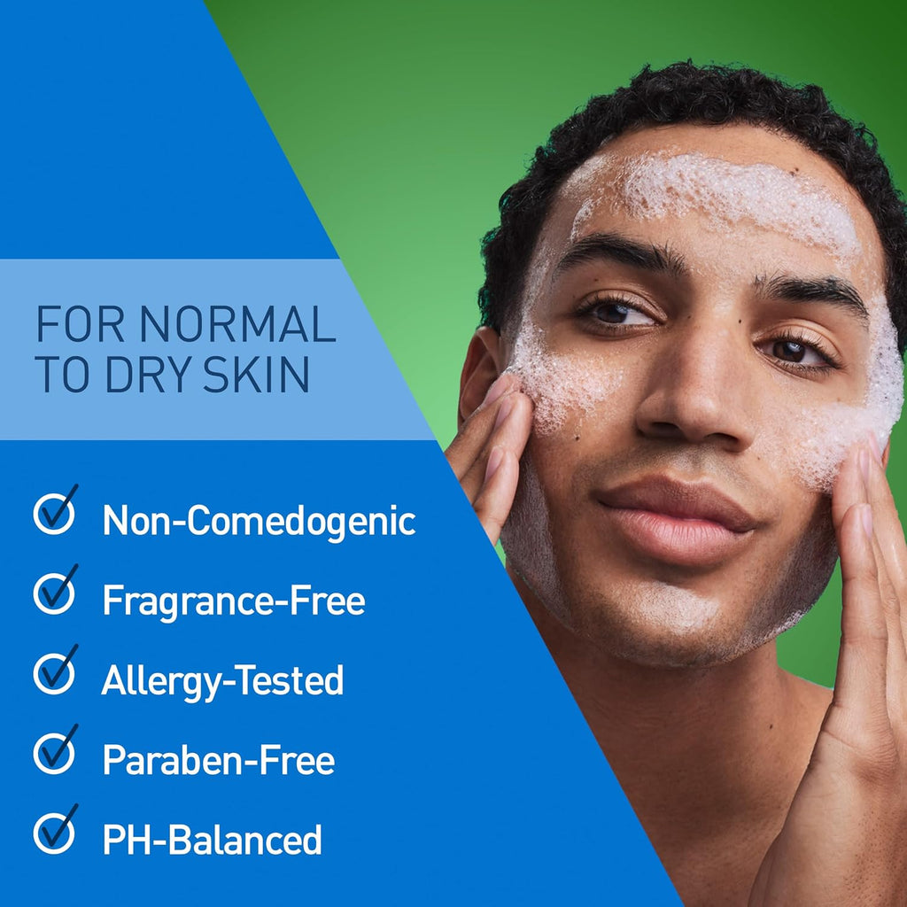 CeraVe Hydrating Cream To Foam Cleanser. Face Wash for Dry Skin. 19oz | Skin Care with Hyaluronic Acid. Makeup Remover. Facial Cleanser. Fragrance-Free. Non-Comedogenic. For Normal To Dry Skin
