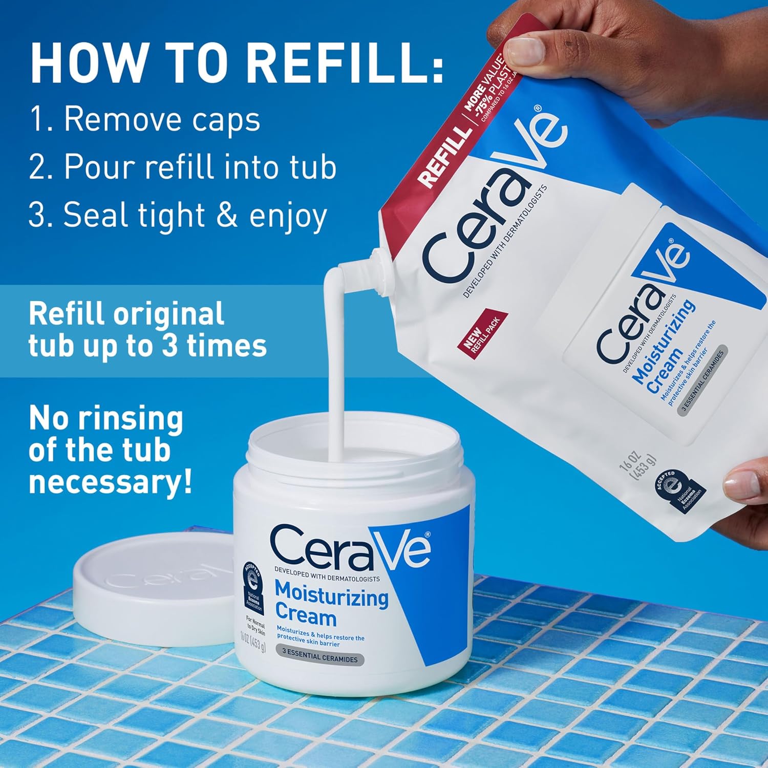 CeraVe Moisturizing Cream. Face & Body Moisturizer. Dry Skin. 16oz Refill | Skin Care with Hyaluronic Acid. Skin Barrier Repair. Ceramide Moisturizer. Fragrance Free. Non-Comedogenic. Daily Use
