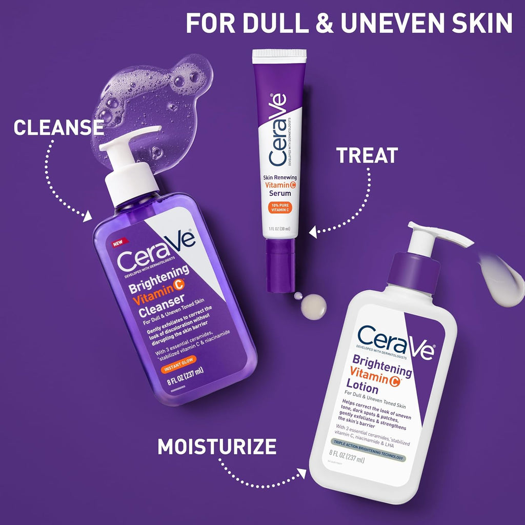 CeraVe Brightening Vitamin C Body Lotion. Skincare with Niacinamide. 16oz | Brightening Body Lotion & Moisturizer. Dark Spot Corrector with Ceramides & LHA. Fragrance Free. Suitable for Sensitive Skin
