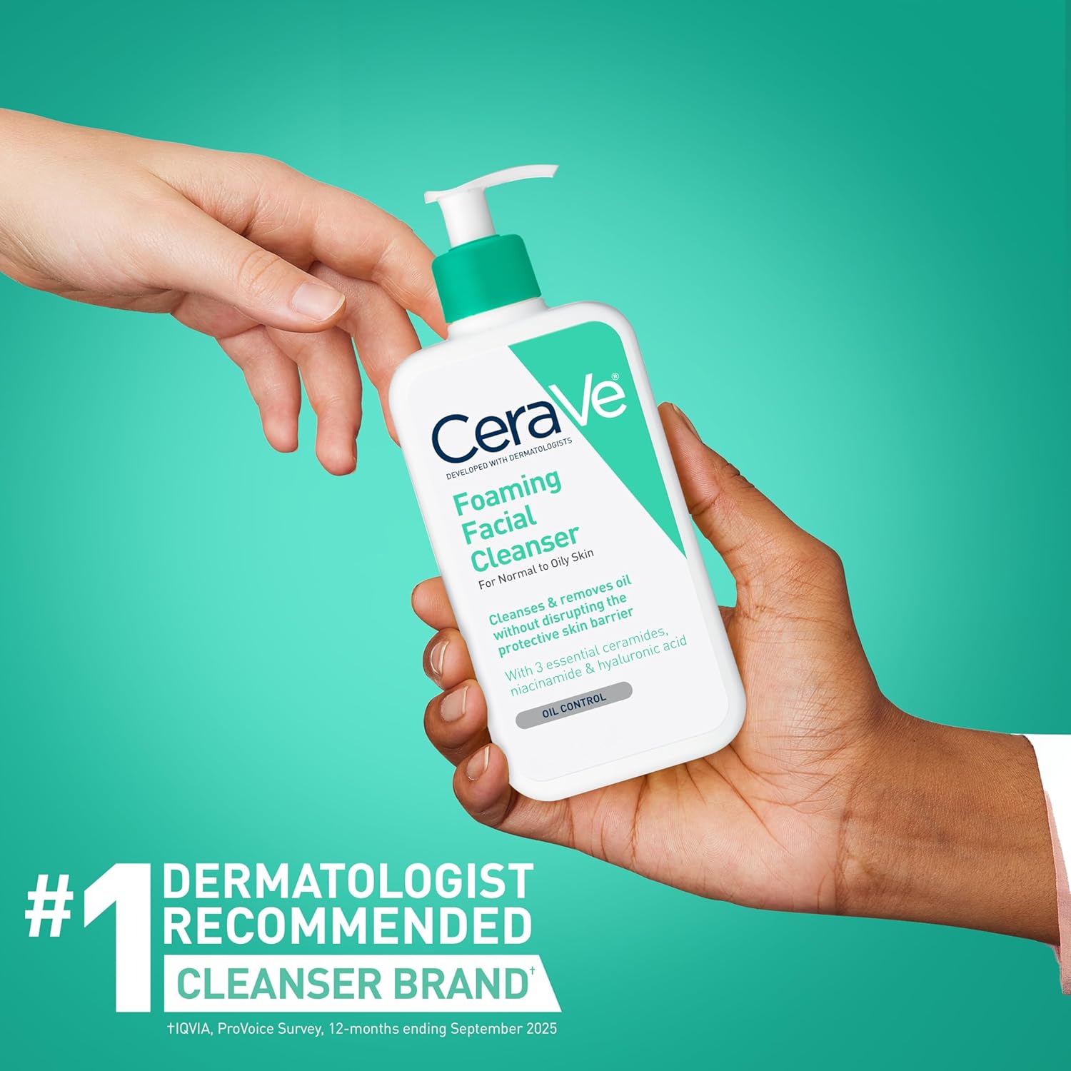 CeraVe Foaming Facial Cleanser. Face Wash for Oily Skin. 12fl oz | Cleanses Oily Skin without Stripping. with Hyaluronic Acid and Niacinamide In a Fragrance-Free Formula For Daily Cleansing