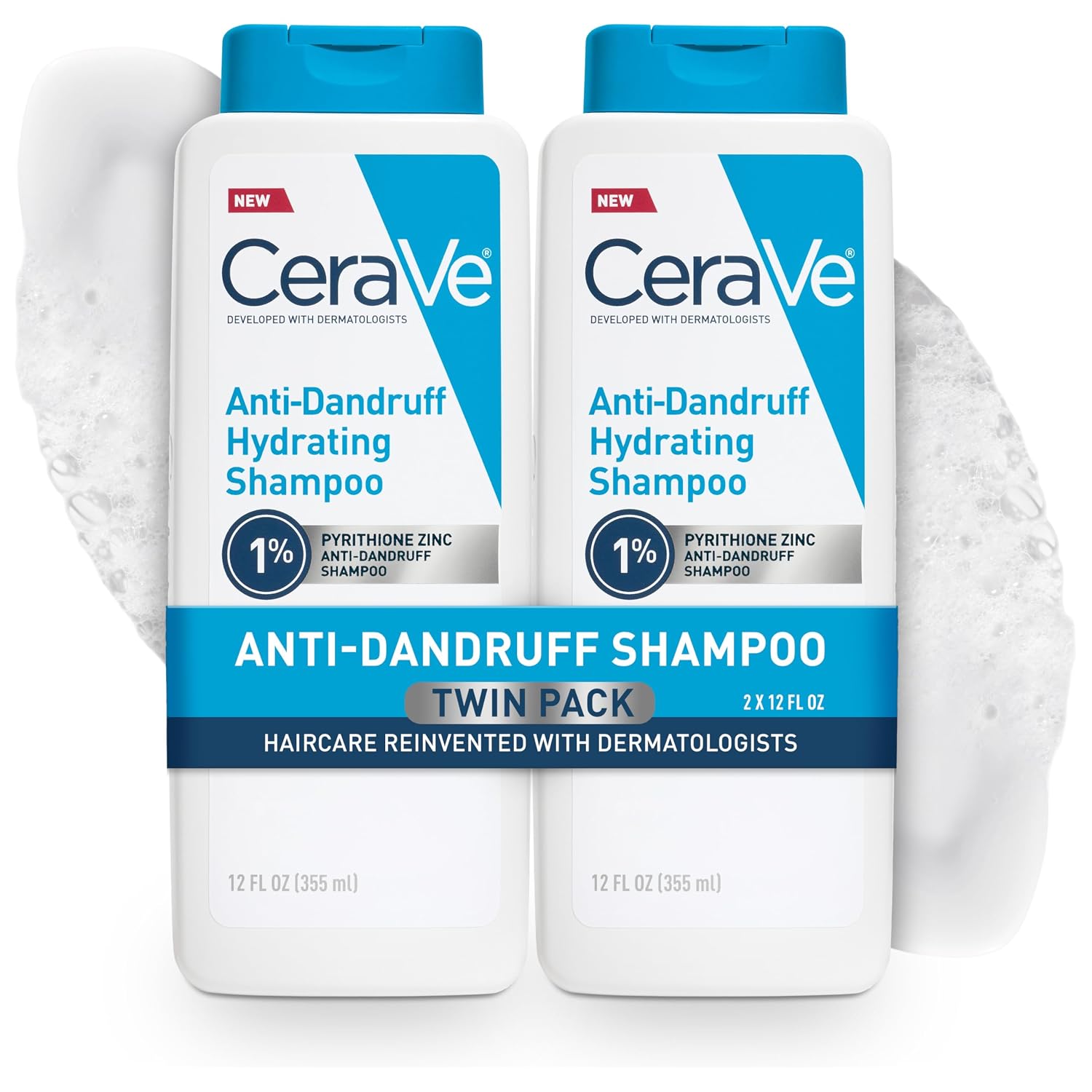 CeraVe Hydrating Anti Dandruff Shampoo. Itchy Scalp Treatment. 12oz | Helps Eliminate Flakes with 1% Pyrithione Zinc. Hyaluronic Acid. Niacinamide and Ceramides In A Sulfate Free Formula