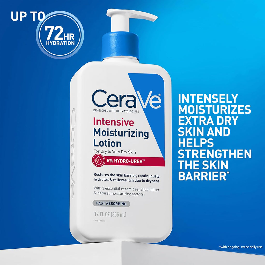 CeraVe Intensive Moisturizing Lotion. Shea Butter Body Lotion. 16oz | Skin Care. Relieves Signs Of Dry Skin with Hydro-Urea & Shea Butter In A Non-Greasy Formula For Rough. Tight and Itchy Skin
