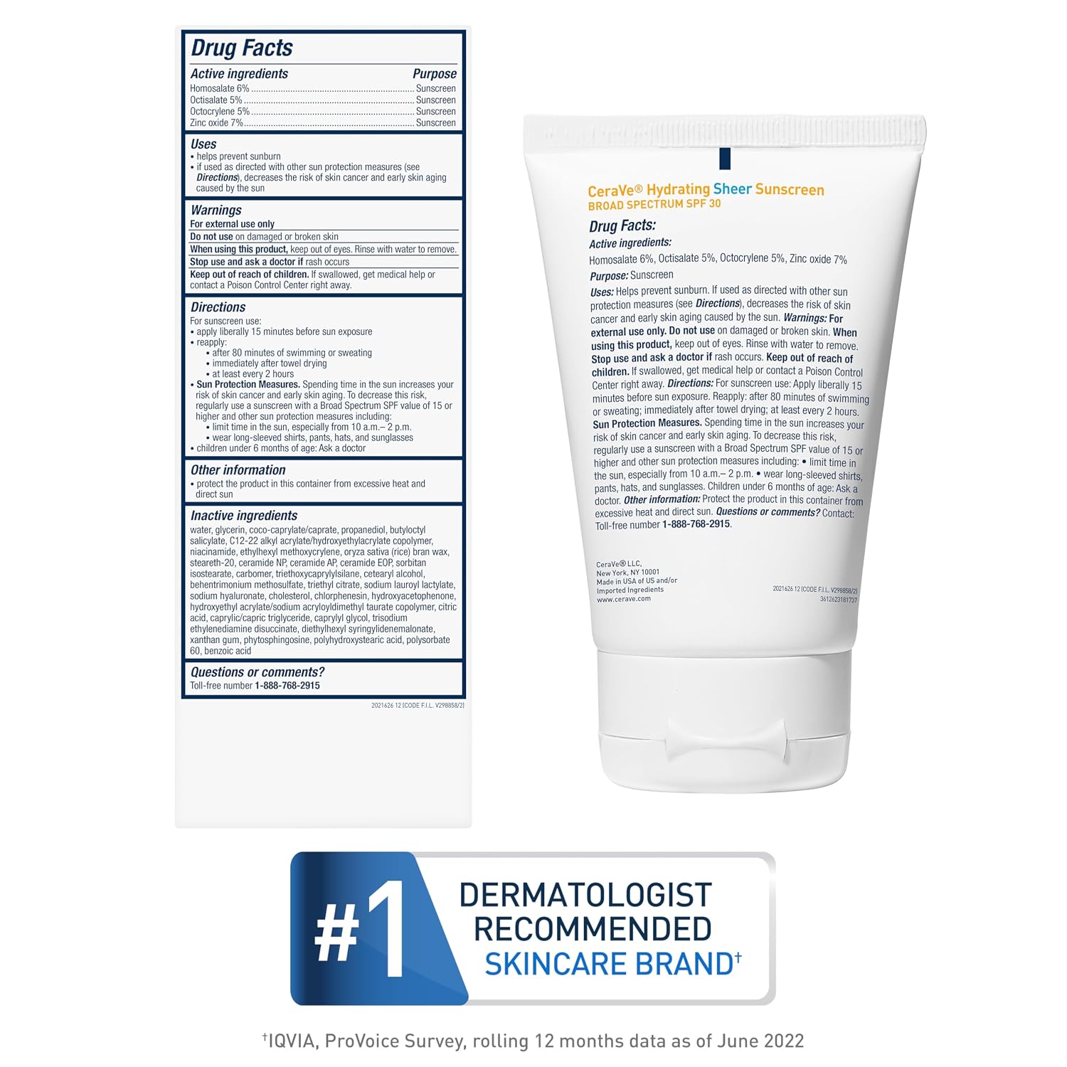 CeraVe Hydrating Sheer Sunscreen SPF 30 with Hyaluronic Acid. 3oz | Mineral and Chemical Sunscreen For Face and Body with Zinc Oxide & Ceramides. Fragrance-Free & Paraben-Free
