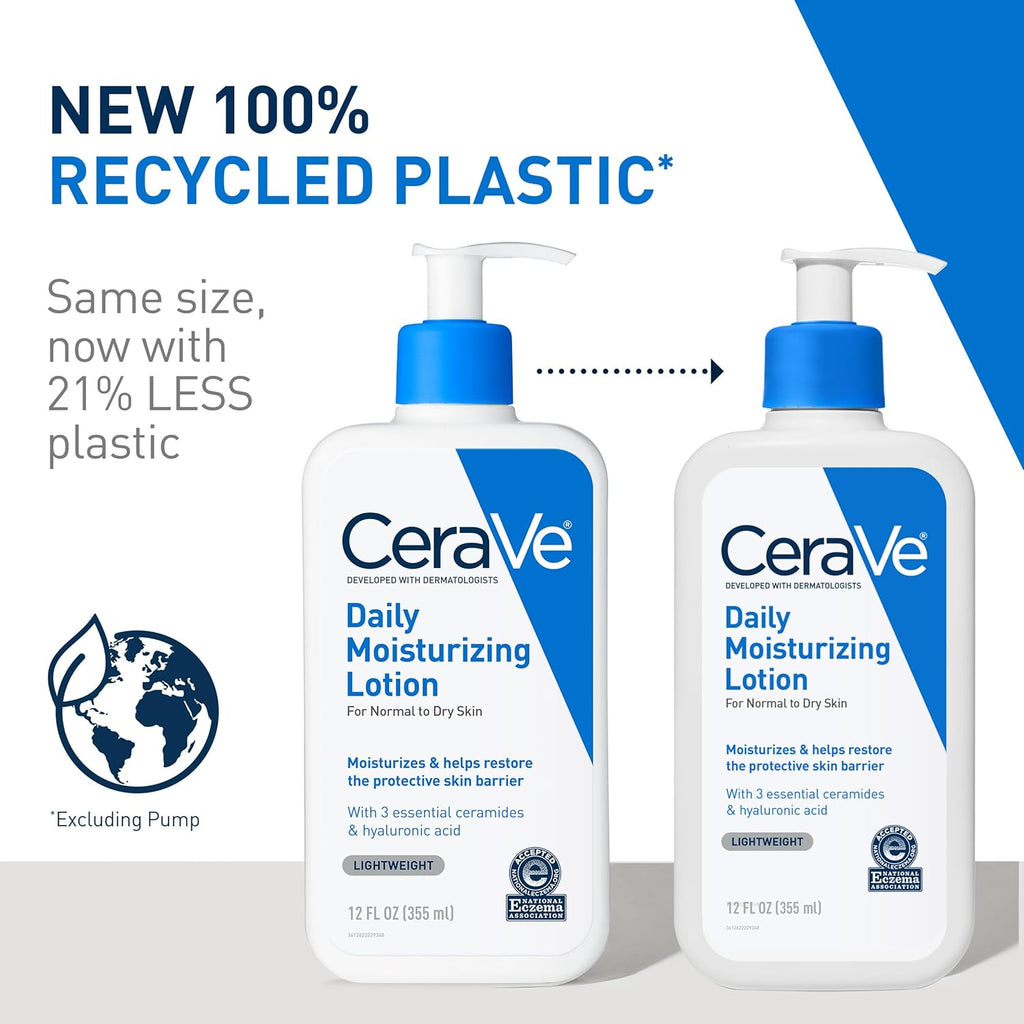 CeraVe Daily Moisturizing Lotion. Face and Body Lotion. Skin care. 19oz | Hyaluronic Acid. Lotion For Dry Skin. Skin Barrier Repair. Ceramide Moisturizer. For Men and Women. Fragrance Free. Oil-Free