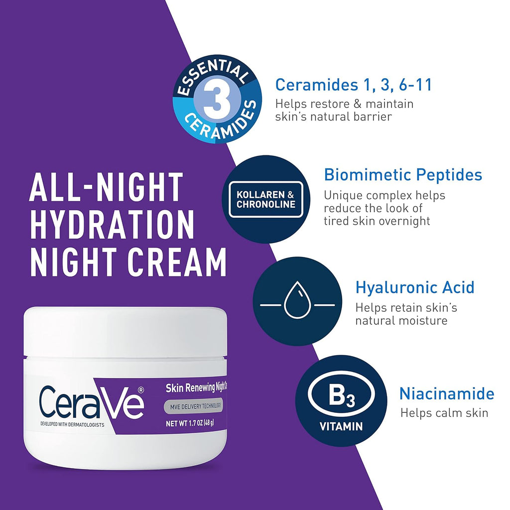 CeraVe Vitamin C Serum and Night Cream Skin Care Set. Travel Essentials | Brightens with Vitamin C Serum and Hydrates with Night Cream with Hyaluronic Acid and Peptides In a Travel Skin Care Set
