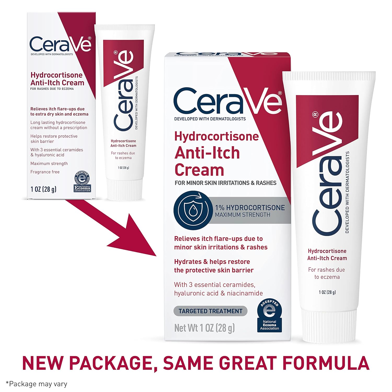 CeraVe 1% Hydrocortisone Anti Itch Cream. Eczema & Dry Skin Care. 1oz | Dermatologist-Tested Formula with Hyaluronic Acid and Niacinamide Acts As A Soothing Eczema Cream For Dry Skin Relief
