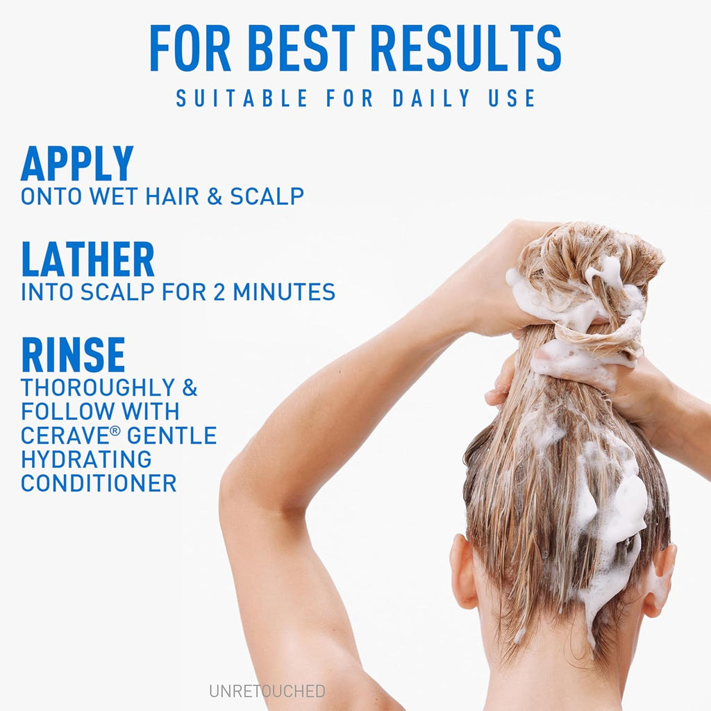 CeraVe Gentle Hydrating Shampoo with Hyaluronic Acid for Hair & Scalp. 19oz | Leaves Hair and Scalp Soft and Healthy-Looking with Ceramides. Niacinamide and A Color Safe Formula