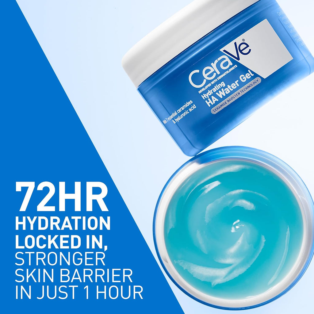 CeraVe Hydrating Hyaluronic Acid Water Gel Moisturizer for Face. 1.7oz | Lightweight Water Gel with Ceramides. Niacinamide and Hyaluronic Acid For Plumping Hydration. Safe For Sensitive Skin