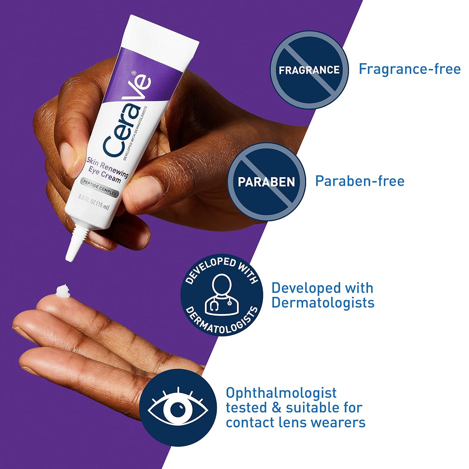 CeraVe Eye Cream for Wrinkles with Peptides. Caffeine & Niacinamide. 0.5oz | Dermatologist-Tested Skin Care Formula Targets Crows Feet and Delicate Under-Eye Skin To Visibly Smooth. Restore. and Protect
