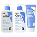 CeraVe Baby Bath Set. Wash & Shampoo. Moisturizing Lotion. Healing Ointment | Gentle Baby Bath Essentials. Fragrance-Free. Paraben-Free. Phthalates-Free. Tear-Free