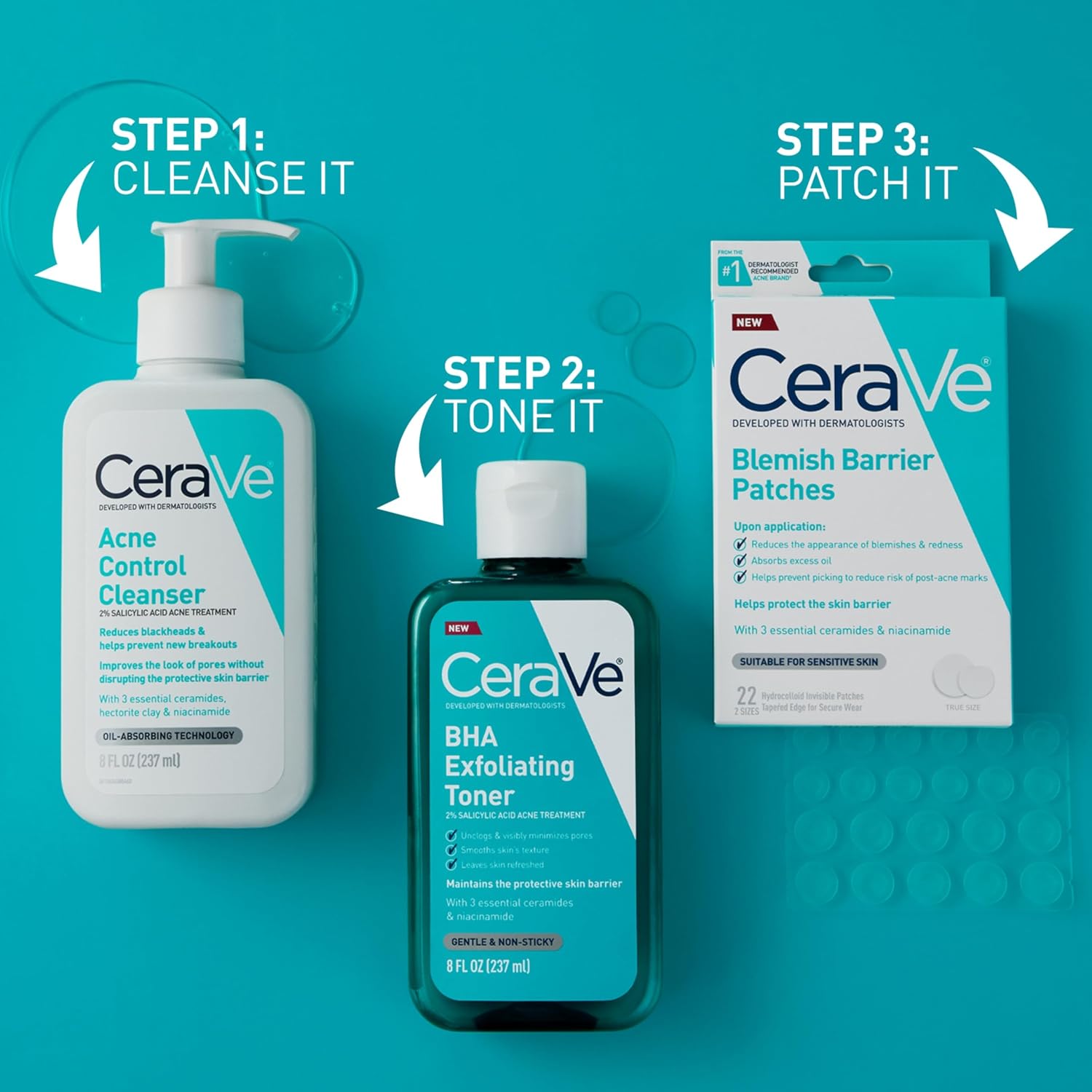 CeraVe Hydrocolloid Pimple Patches with Niacinamide. Ultra-Thin. 44ct | Absorbs Oil with Niacinamide and Ceramides. Ultra-Thin Acne Patches That Blend Into All Skin Tones. For Sensitive Skin