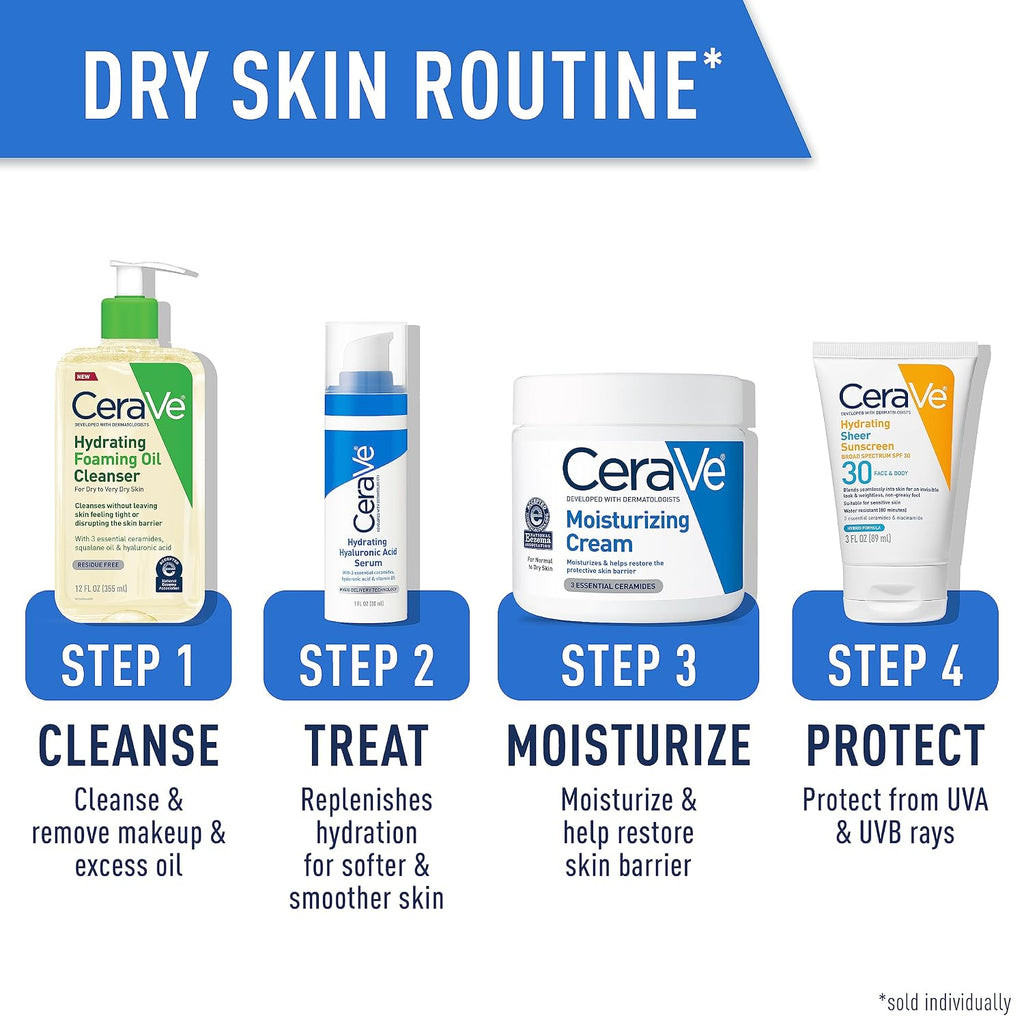 CeraVe Hydrating Foaming Oil Cleanser.Moisturizing Oil Cleanser for Face & Body.Squalane-Oil + Hyaluronic Acid + Ceramides.For Dry to Very Dry Skin.Fragrance Free & Residue Free.19 FL Oz.(Pack of 2)