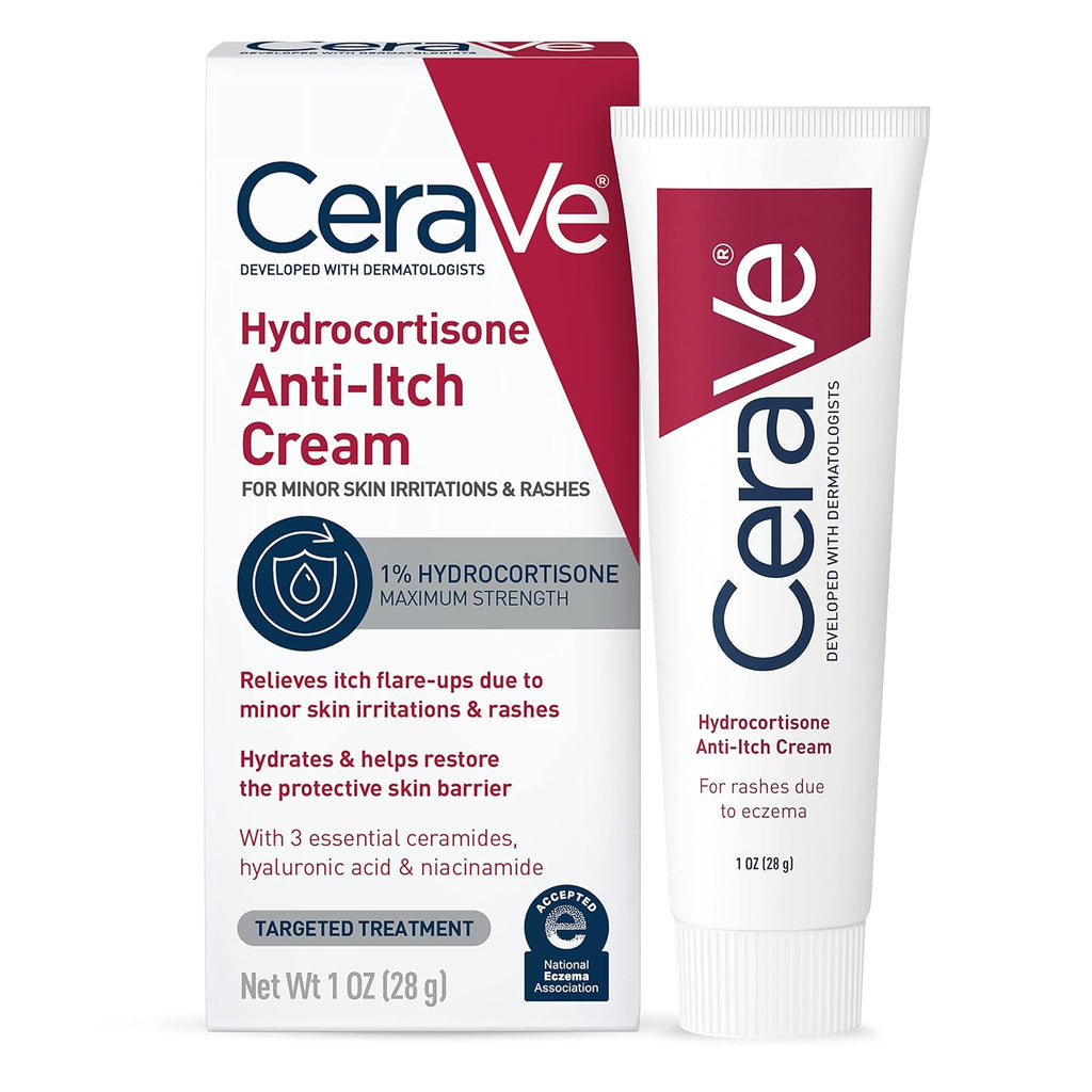 CeraVe 1% Hydrocortisone Anti Itch Cream. Eczema & Dry Skin Care. 1oz | Dermatologist-Tested Formula with Hyaluronic Acid and Niacinamide Acts As A Soothing Eczema Cream For Dry Skin Relief