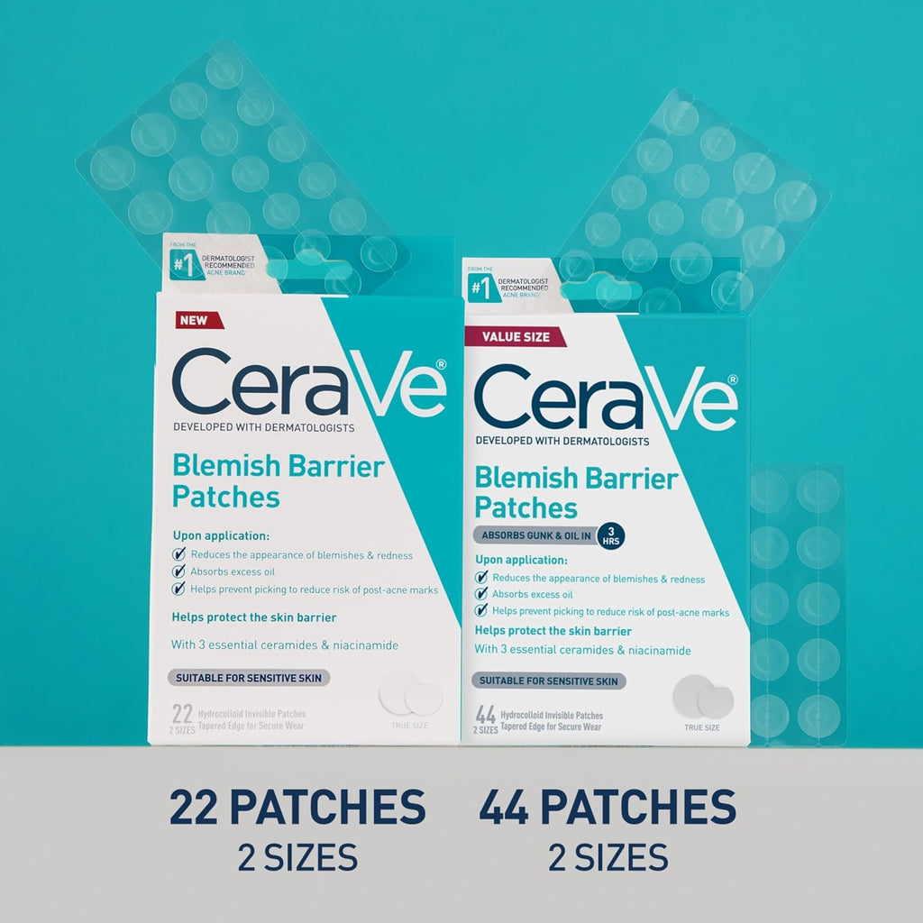 CeraVe Hydrocolloid Pimple Patches with Niacinamide. Ultra-Thin. 22ct | Absorbs Oil with Niacinamide and Ceramides. Ultra-Thin Acne Patches That Blend Into All Skin Tones. For Sensitive Skin