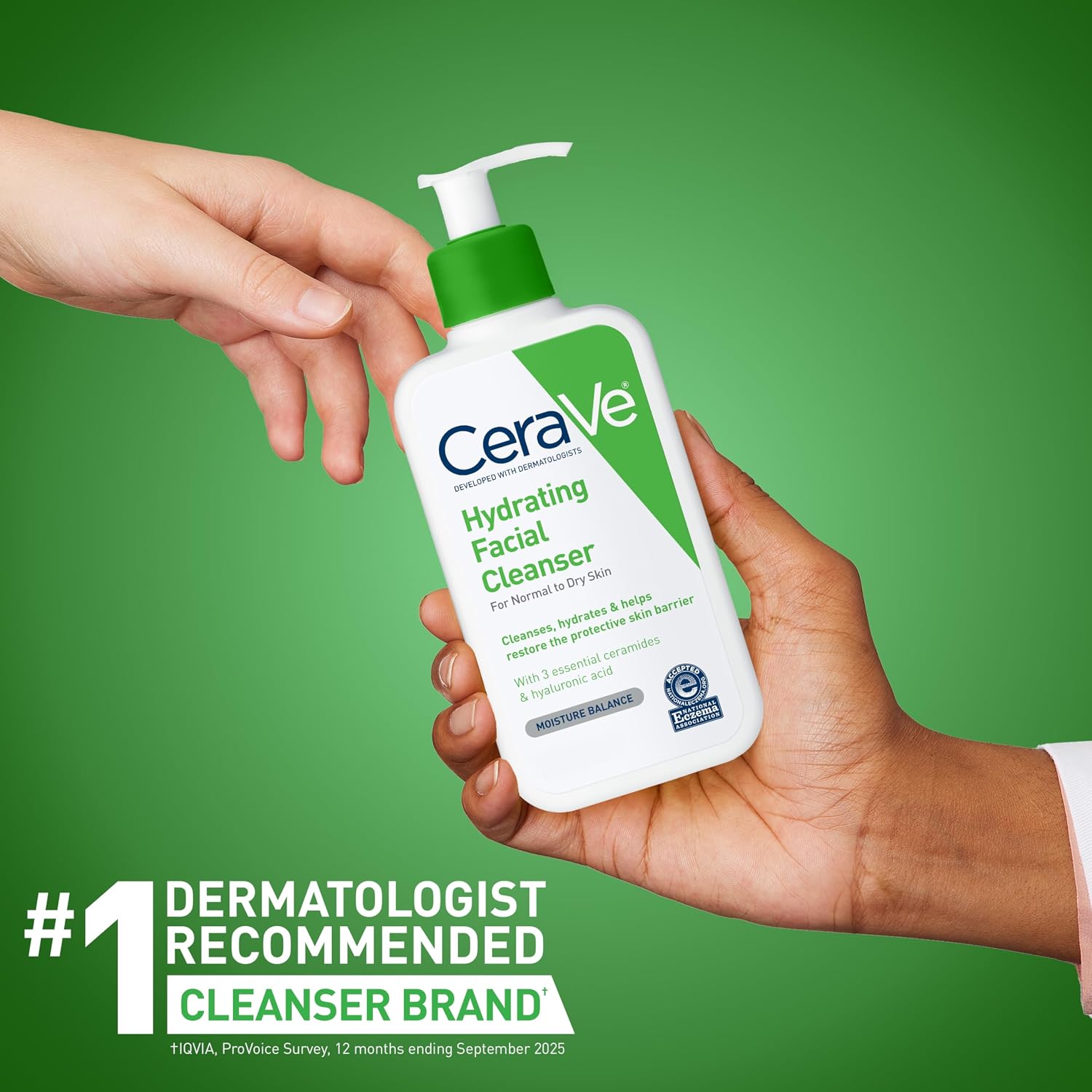 CeraVe Hydrating Cleanser with Hyaluronic Acid. Face Wash for Dry Skin.16oz | Skin Care For Men and Women. Daily Cleanser & Makeup Remover with Glycerin & Ceramides. National Eczema Association Certified