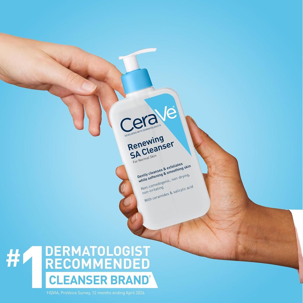 CeraVe Renewing Salicylic Acid Cleanser. BHA Exfoliating Face Wash. 16oz | Skin Care with Hyaluronic Acid & Niacinamide. Facial Cleanser. Face Cleanser. Ceramides. Fragrance Free. Non-Comedogenic