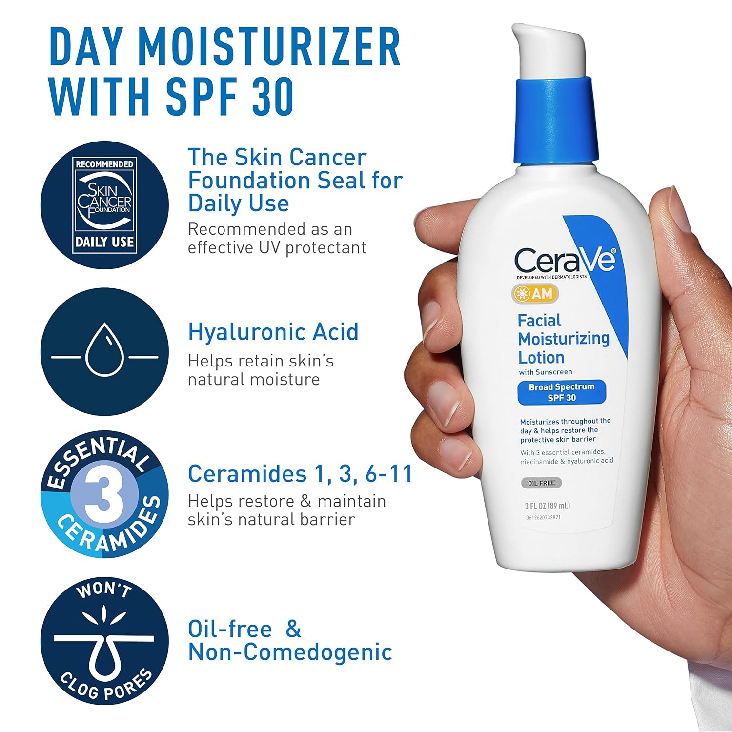 CeraVe Skin Care Set. Face Wash + AM & PM Face Moisturizer. Travel Size | Includes AM SPF Moisturizer. PM Face Lotion and Hydrating Face Wash For A Morning and Night Skincare Routine