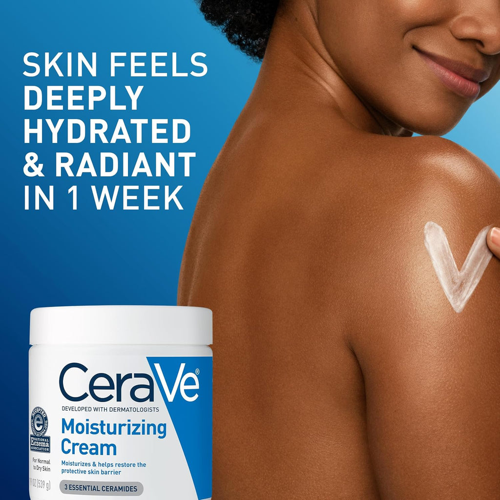 CeraVe Moisturizing Cream. Face & Body Moisturizer for Dry Skin. 19oz | Skin Care with Hyaluronic Acid. Skin Barrier Repair. Ceramide Moisturizer. Fragrance Free. Non-Comedogenic. Daily Use