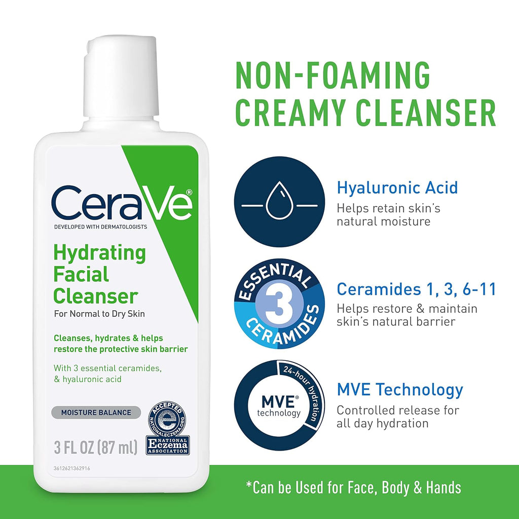CeraVe Skin Care Set. Face Wash + AM & PM Face Moisturizer. Travel Size | Includes AM SPF Moisturizer. PM Face Lotion and Hydrating Face Wash For A Morning and Night Skincare Routine