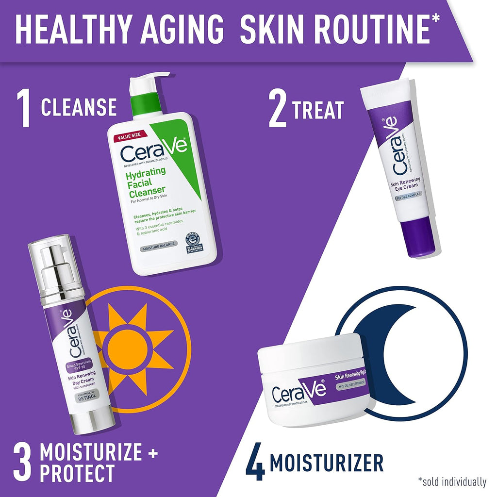 CeraVe Eye Cream for Wrinkles with Peptides. Caffeine & Niacinamide. 0.5oz | Dermatologist-Tested Skin Care Formula Targets Crows Feet and Delicate Under-Eye Skin To Visibly Smooth. Restore. and Protect
