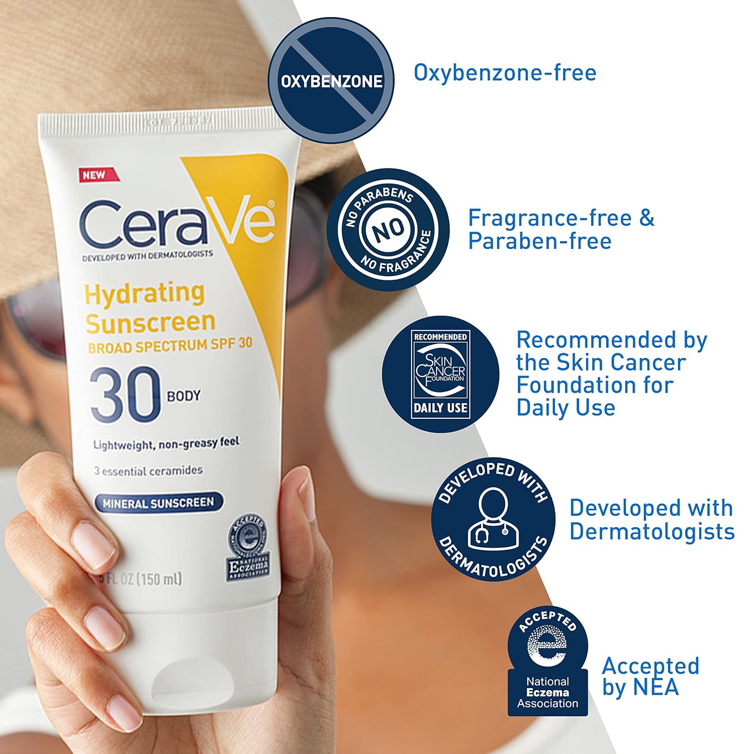 CeraVe Hydrating Mineral Sunscreen SPF 30 with Hyaluronic Acid. 5oz | Face Sunscreen with Zinc Oxide. Titanium Dioxide. Hyaluronic Acid. & Niacinamide For Broad Spectrum Protection