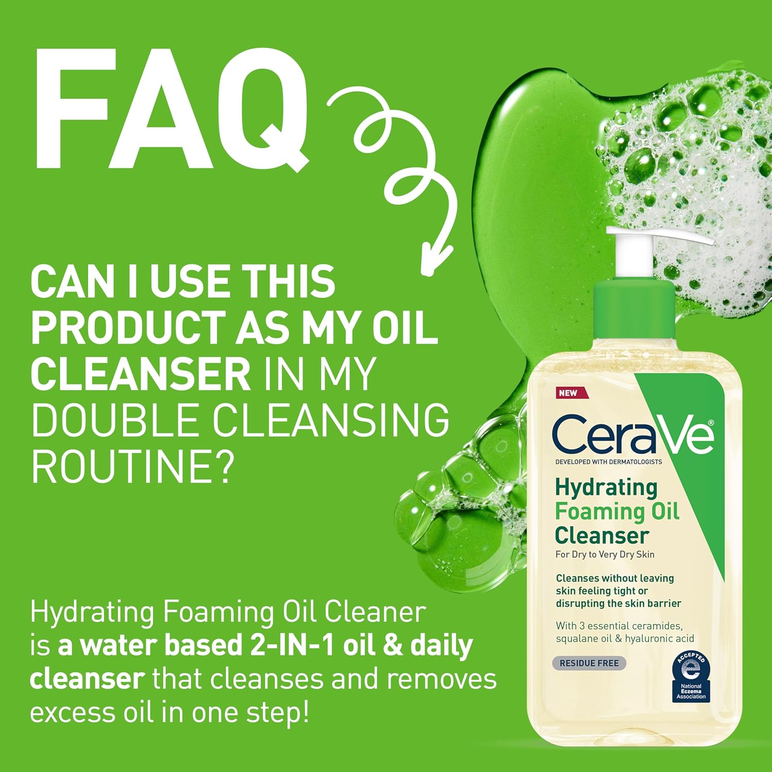 CeraVe Hydrating Foaming Oil Cleanser.Moisturizing Oil Cleanser for Face & Body.Squalane-Oil + Hyaluronic Acid + Ceramides.For Dry to Very Dry Skin.Fragrance Free & Residue Free.19 FL Oz.(Pack of 2)