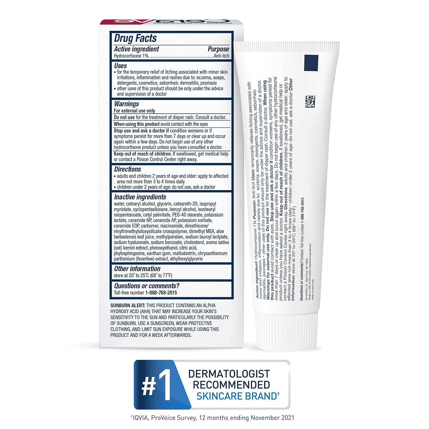 CeraVe 1% Hydrocortisone Anti Itch Cream. Eczema & Dry Skin Care. 1oz | Dermatologist-Tested Formula with Hyaluronic Acid and Niacinamide Acts As A Soothing Eczema Cream For Dry Skin Relief