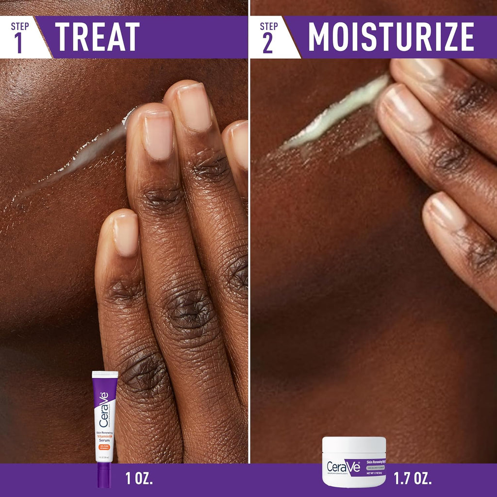 CeraVe Vitamin C Serum and Night Cream Skin Care Set. Travel Essentials | Brightens with Vitamin C Serum and Hydrates with Night Cream with Hyaluronic Acid and Peptides In a Travel Skin Care Set
