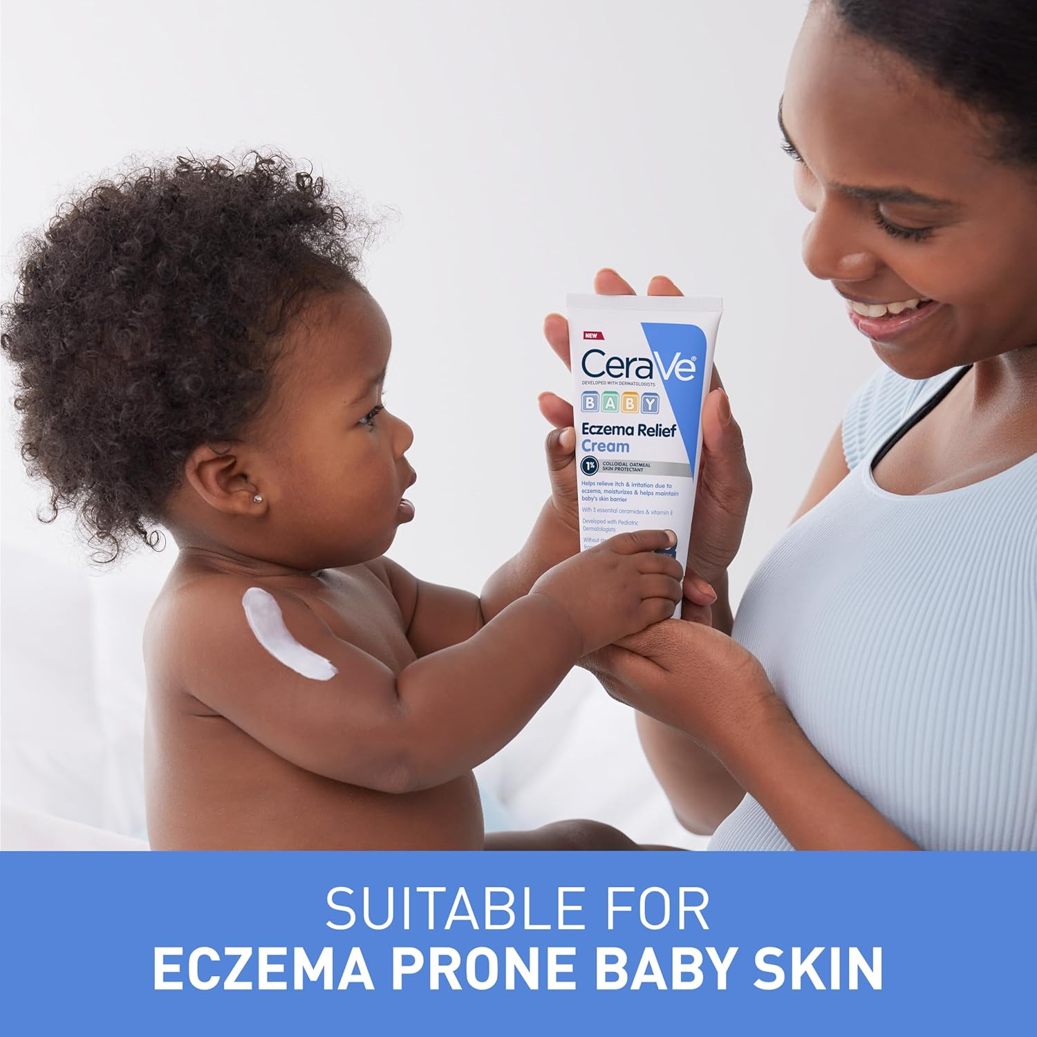 CeraVe Baby Eczema Relief Cream.1% Colloidal Oatmeal Cream with Vitamin E & Ceramides.Soothes & Calms Itchy Skin.Developed with Pediatric Dermatologist.Fragrance Free.5oz.(Pack of 2)